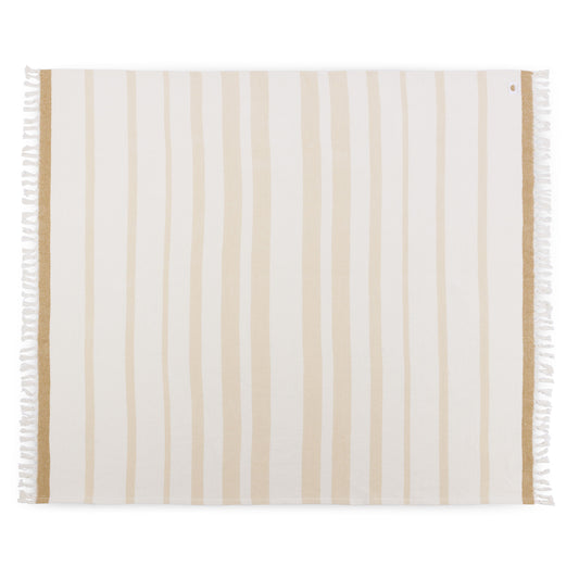 Oceanside Beach Blanket | Washable Cotton Beach Blanket by Picnic Time - Driftwood Stripe