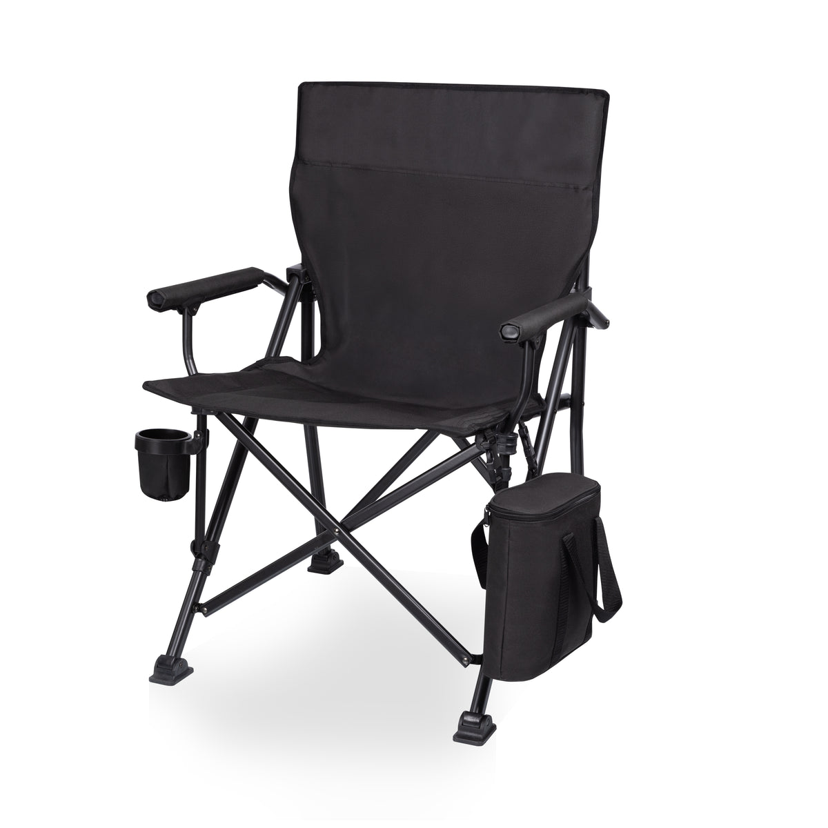 Outlander XL Heavy-Duty Camping Chair with Built-In Cooler, 400 lb Capacity - Black