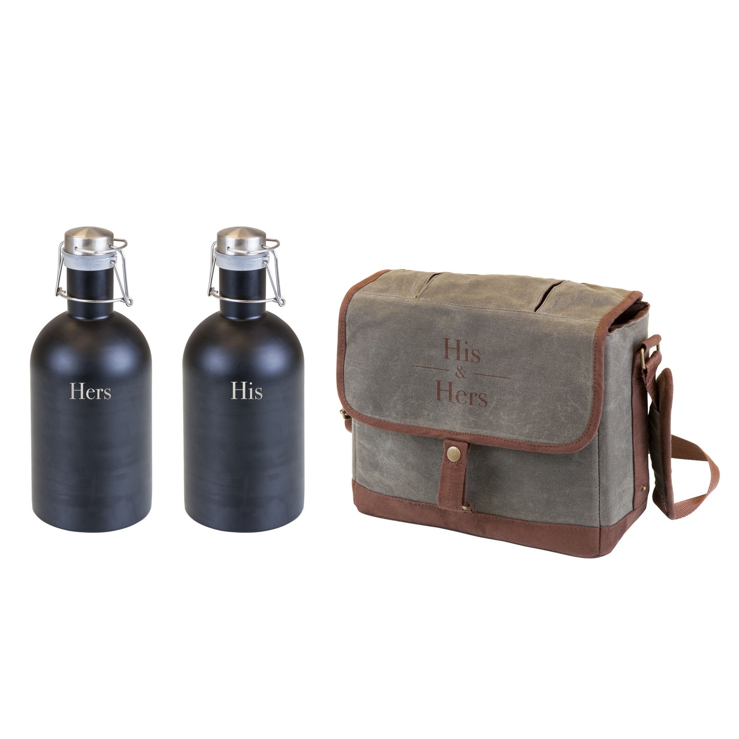 Double Growler Tote with Growlers Gift Set