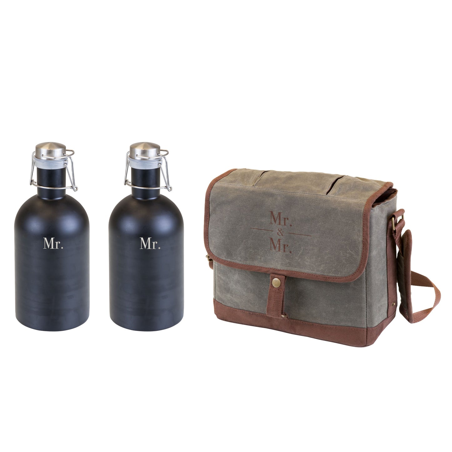 Double Growler Tote with Growlers Gift Set